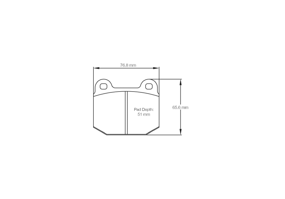 Pagid Racing Brake Pads – Shape 4507 (RSH 42) - pad shape drawing