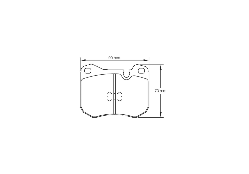 Pagid Racing Brake Pads – Shape 4702 (RSH 29E, RSH 42) - pad shape drawing