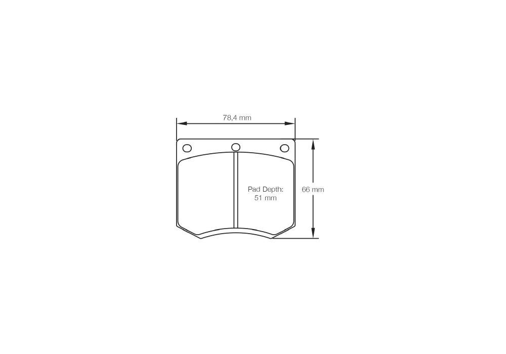 Pagid Racing Brake Pads – Shape 4905 (RSH 29E, RSH 42) - pad shape drawing