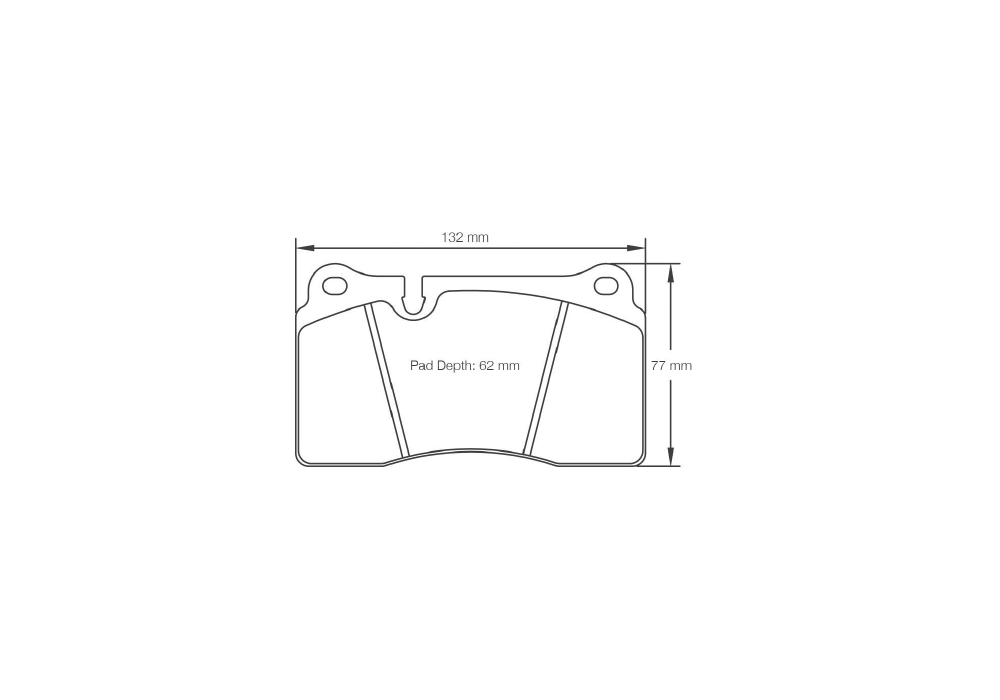 Pagid Racing Brake Pads – Shape 4906 (RSC 1, RSC 2) - pad shape drawing