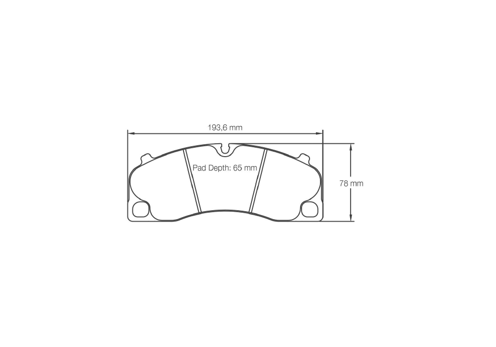 Pagid Racing Brake Pads – Shape 4908 (RSC 1, RSL 1, RSL 29) - pad shape drawing