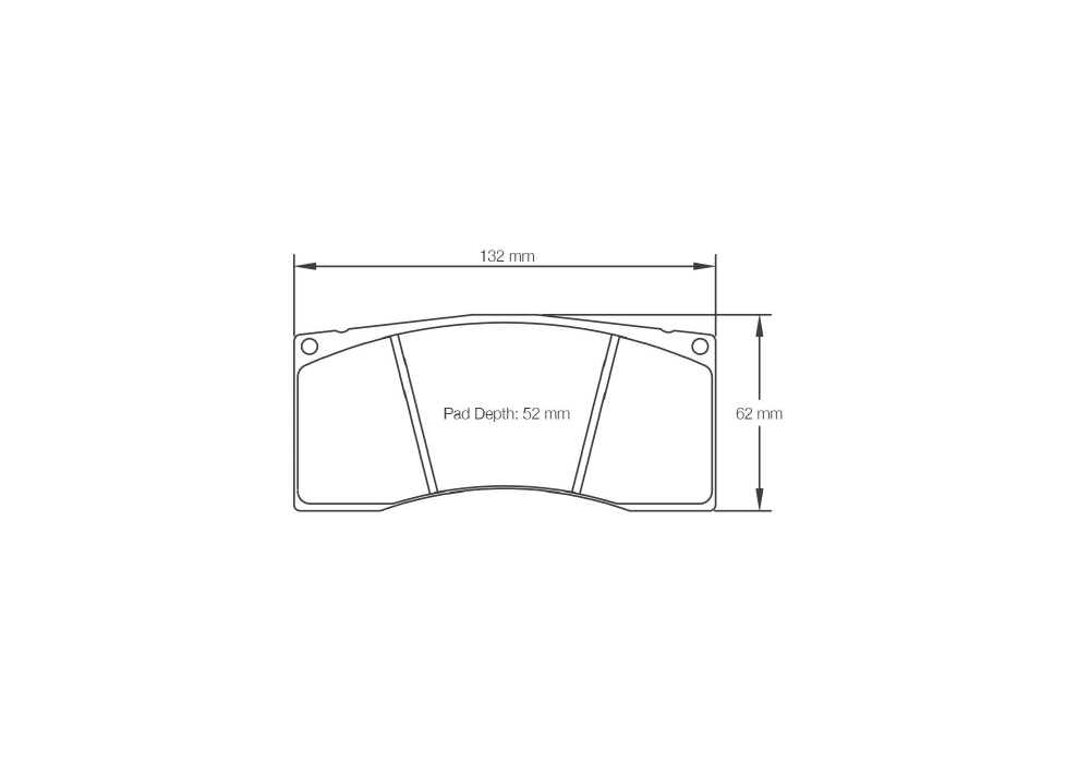 Pagid Racing Brake Pads – Shape 4912 (RST 2E, RST 5E) - pad shape drawing