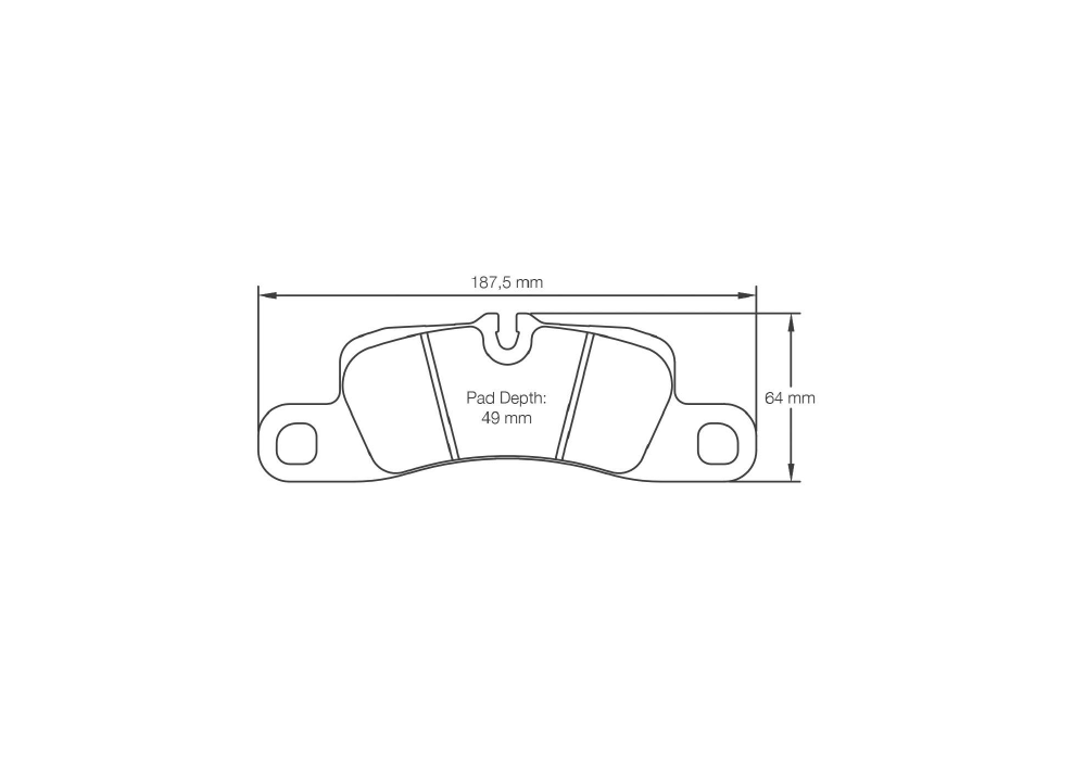 Pagid Racing Brake Pads – Shape 4918 (RSL 29) - pad shape drawing