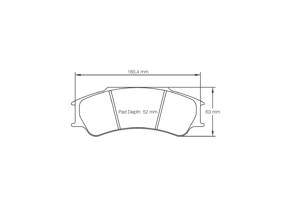 Pagid Racing Brake Pads – Shape 4923 (RSL 1) - pad shape drawing