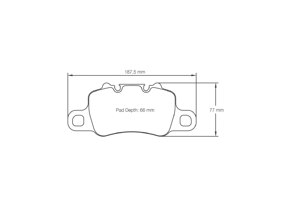 Pagid Racing Brake Pads – Shape 4925 - pad shape drawing