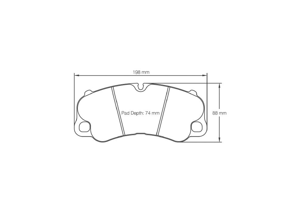 Pagid Racing Brake Pads – Shape 4927 (RSC 1, RSC 2, RSL 1, RSL 29) - pad shape drawing