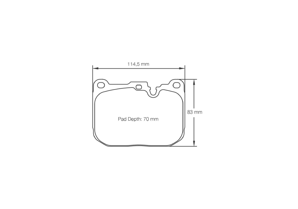 Pagid Racing Brake Pads – Shape 4931 (RSL 1, RSL 29) - pad shape drawing