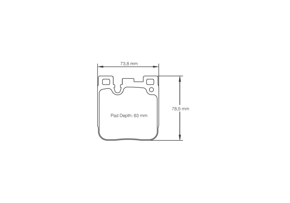 Pagid Racing Brake Pads – Shape 4933 (RSL 1, RSL 29) - pad shape drawing