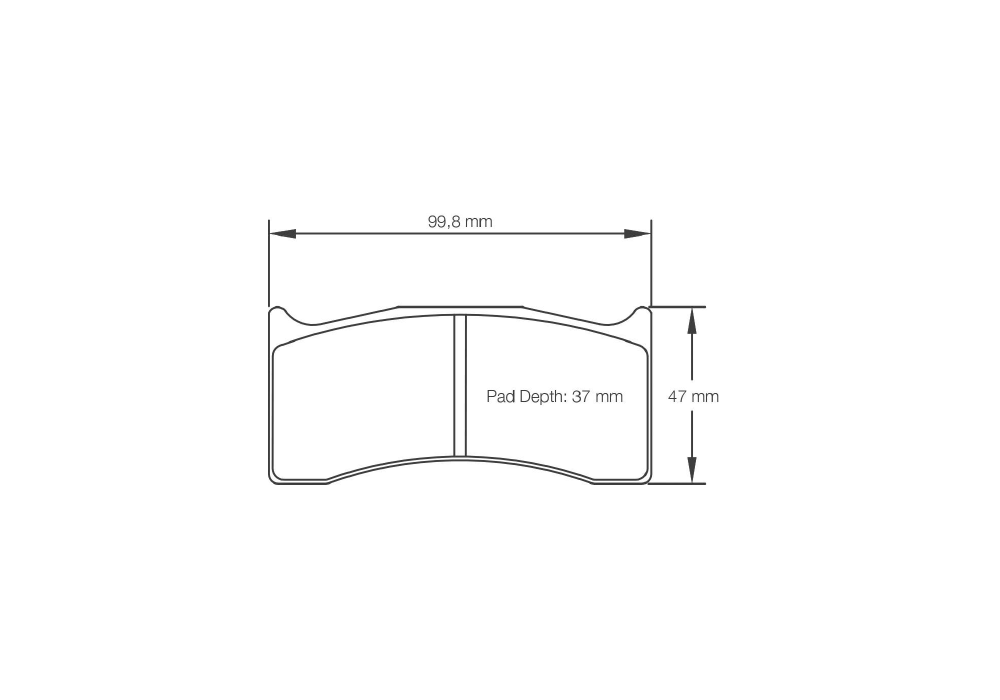Pagid Racing Brake Pads – Shape 8000 (RS 42) - pad shape drawing