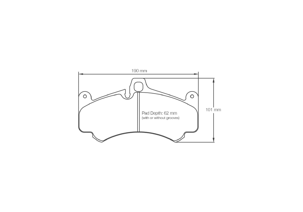 Pagid Racing Brake Pads – Shape 8004 (RSL 29, RSL 1, RSL 1E, RST 3) - pad shape drawing