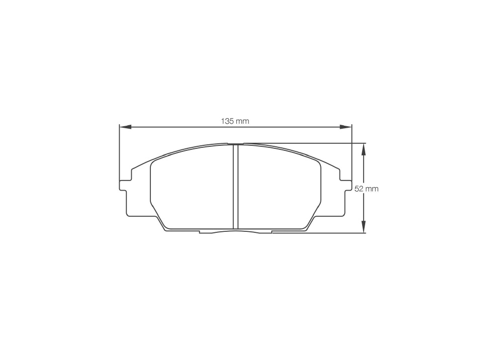 Pagid Racing Brake Pads – Shape 8010 (RSL 29) - pad shape drawing