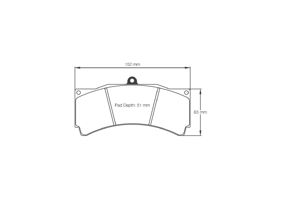 Pagid Racing Brake Pads – Shape 8018 (RST 3, RSL 29) - pad shape drawing
