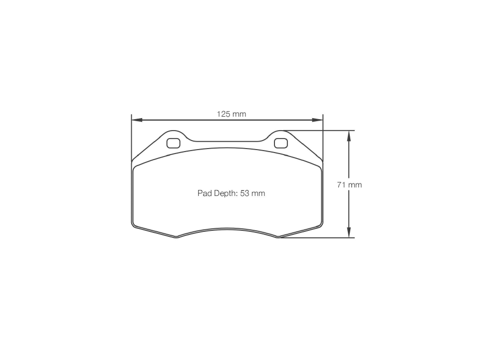 Pagid Racing Brake Pads – Shape 8023 (RSL 29, RSL 1, RST 3, RST 5) - pad shape drawing