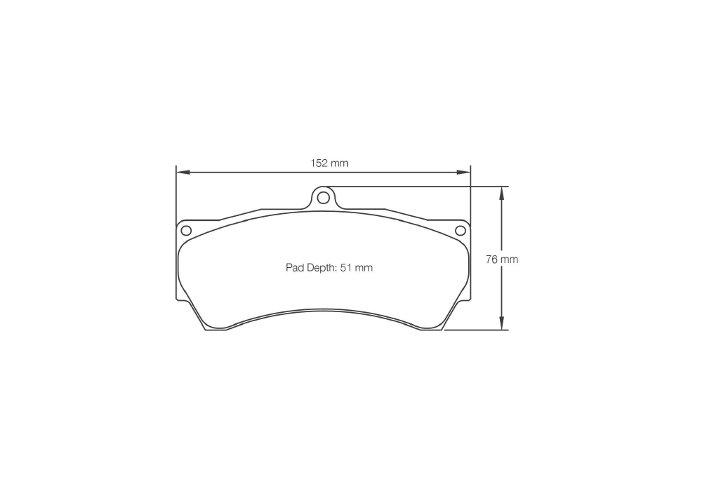 Pagid Racing Brake Pads – Shape 8028 (RSL 29, RST 3) - pad shape drawing