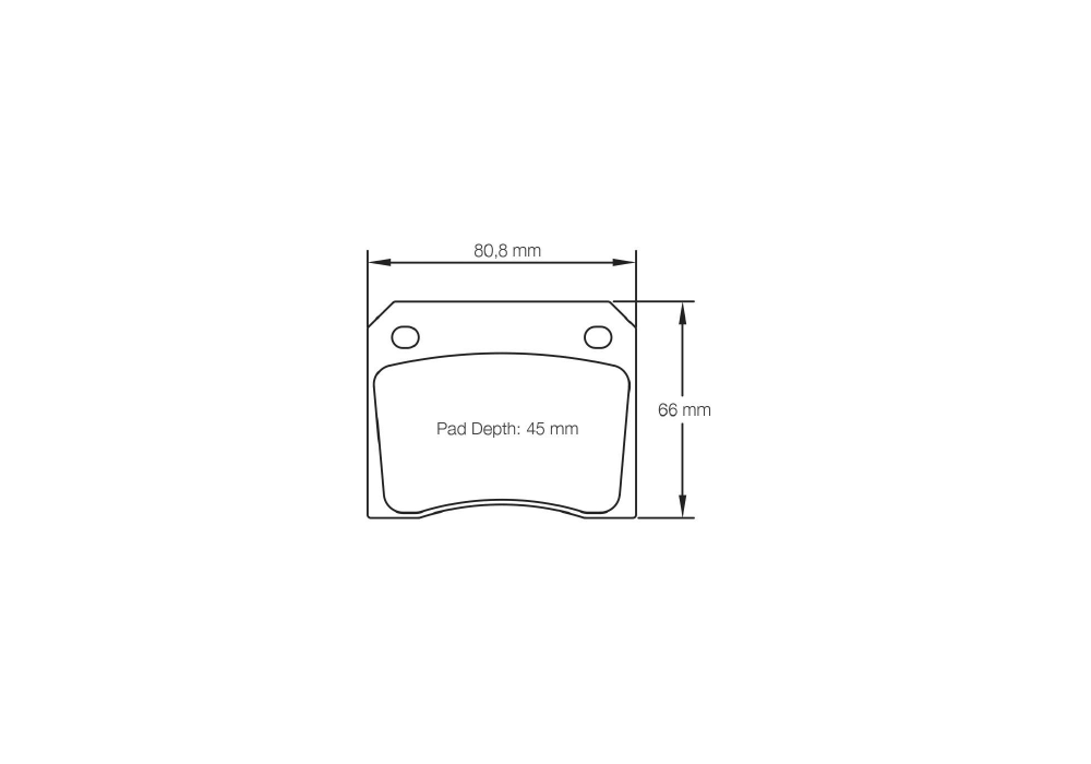 Pagid Racing Brake Pads – Shape 8041 (RSH 29E) - pad shape drawing
