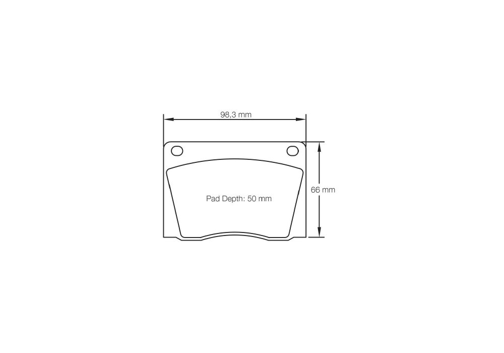 Pagid Racing Brake Pads – Shape 8042 (RSH 29E, RSH 42) - pad shape drawing