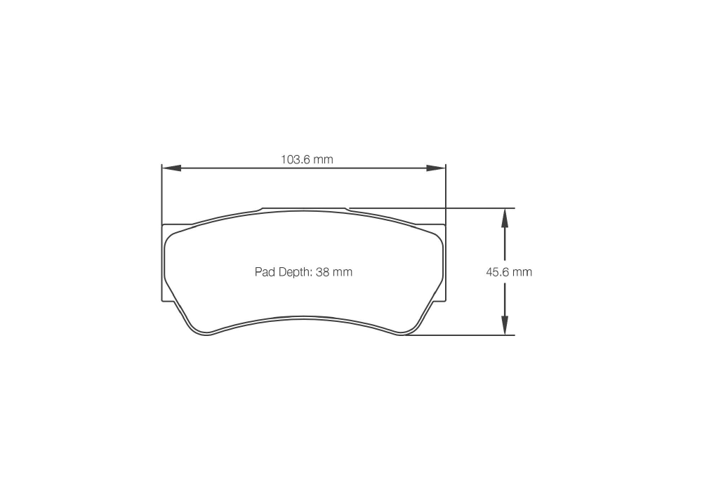 Pagid Racing Brake Pads – Shape 8049 (RSL 1, RST 4, RS 42) - pad shape drawing