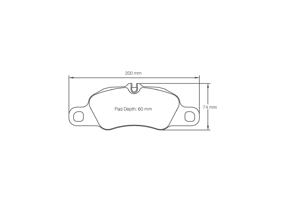 Pagid Racing Brake Pads – Shape 8074 (RSL 29, RSL 1) - pad shape drawing