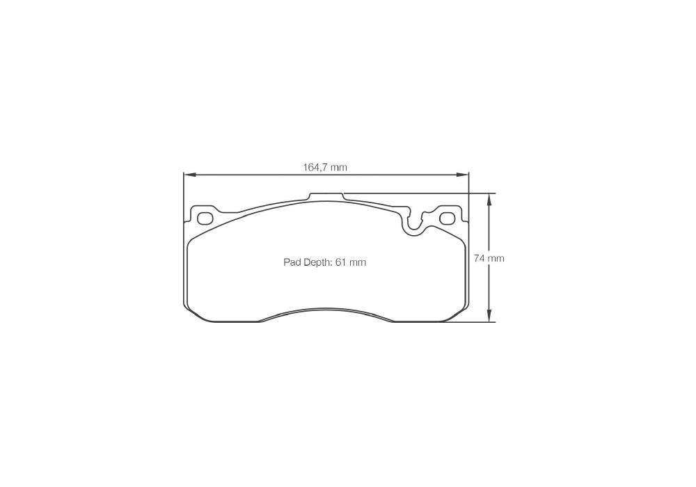 Pagid Racing Brake Pads – Shape 8084 (RSL 29, RSL 1) - pad shape drawing