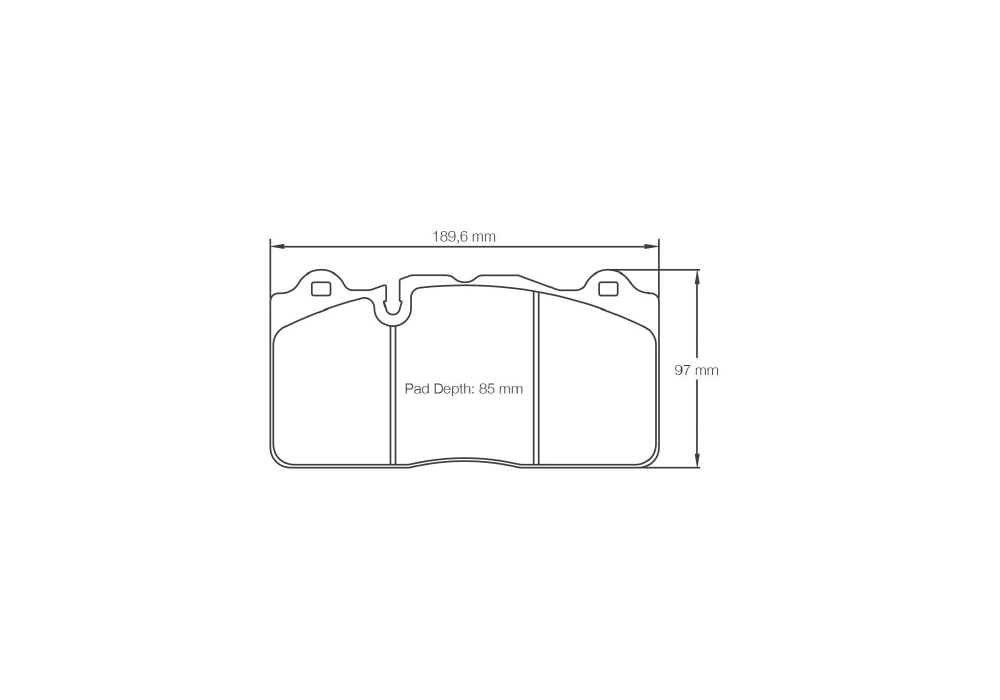 Pagid Racing Brake Pads – Shape 8091 (RSL 19, RSC 1, RSC 2) - pad shape drawing