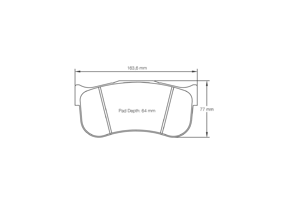 Pagid Racing Brake Pads – Shape 8103 (RSL 2E, RST 2E) - pad shape drawing