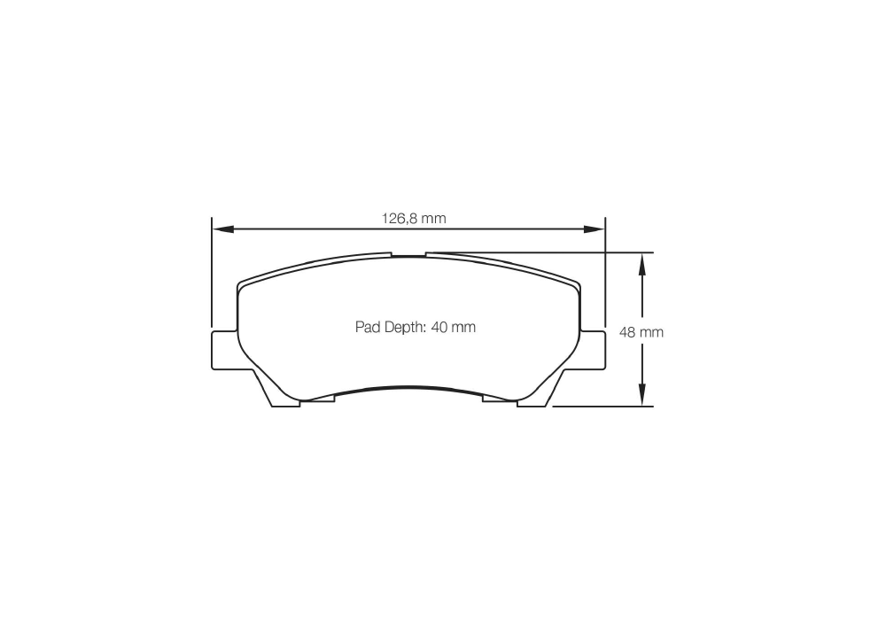 Pagid Racing Brake Pads – Shape 8204 (RSL 29) - pad shape drawing