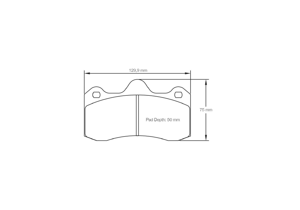 Pagid Racing Brake Pads – Shape 8214 (RSL 29) - pad shape drawing