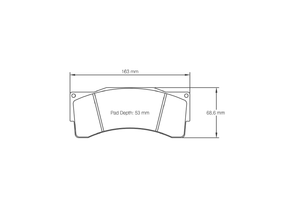 Pagid Racing Brake Pads – Shape 8222 - pad shape drawing