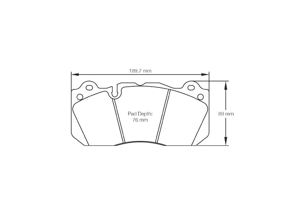 Pagid Racing Brake Pads – Shape 8239 (RSL 29, RST 3) - pad shape drawing