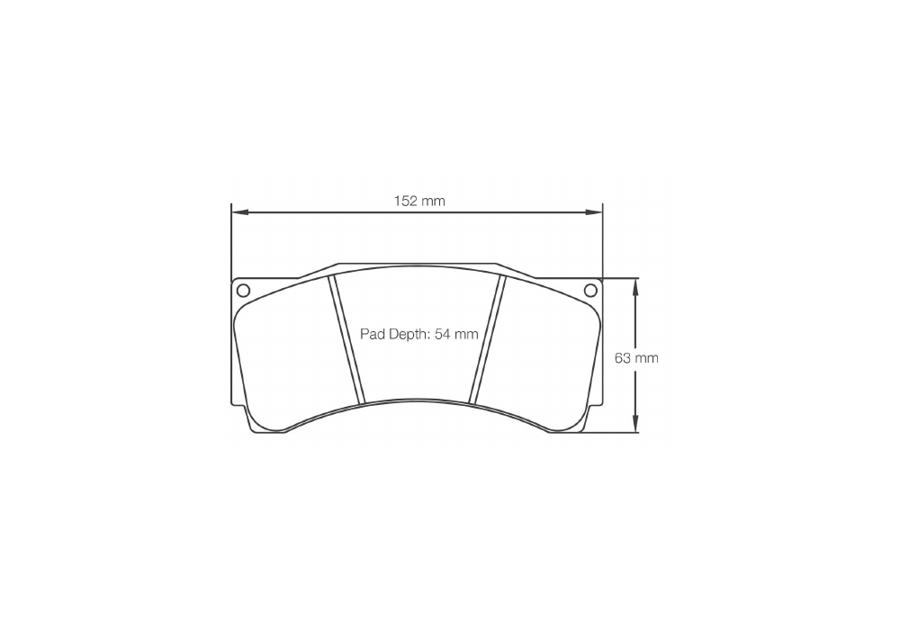 Pagid Racing Brake Pads – Shape 8250 (RSL 1E, RSX, RST 2E) - pad shape drawing