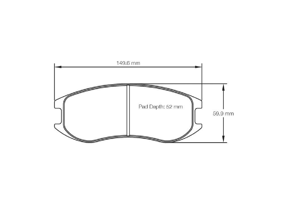 Pagid Racing Brake Pads – Shape 8251 (RSL 1, RSL 29, RSL 2) - pad shape drawing