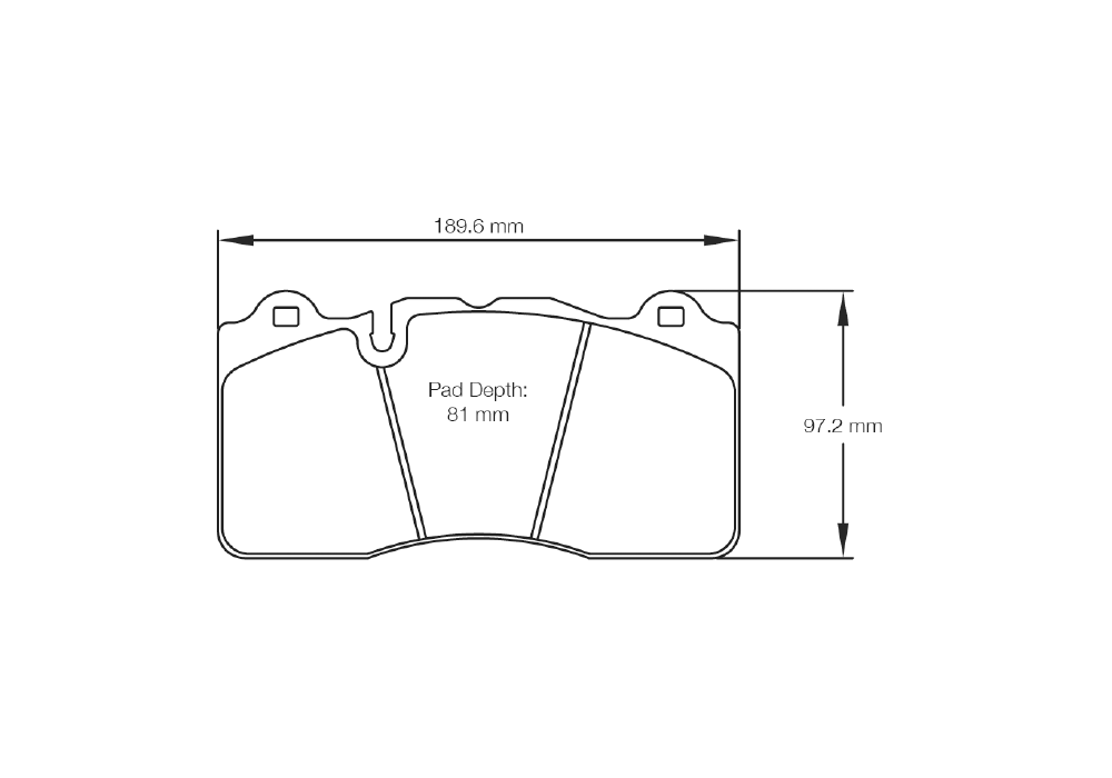 Pagid Racing Brake Pads – Shape 8253 (RSC 1) - pad shape drawing