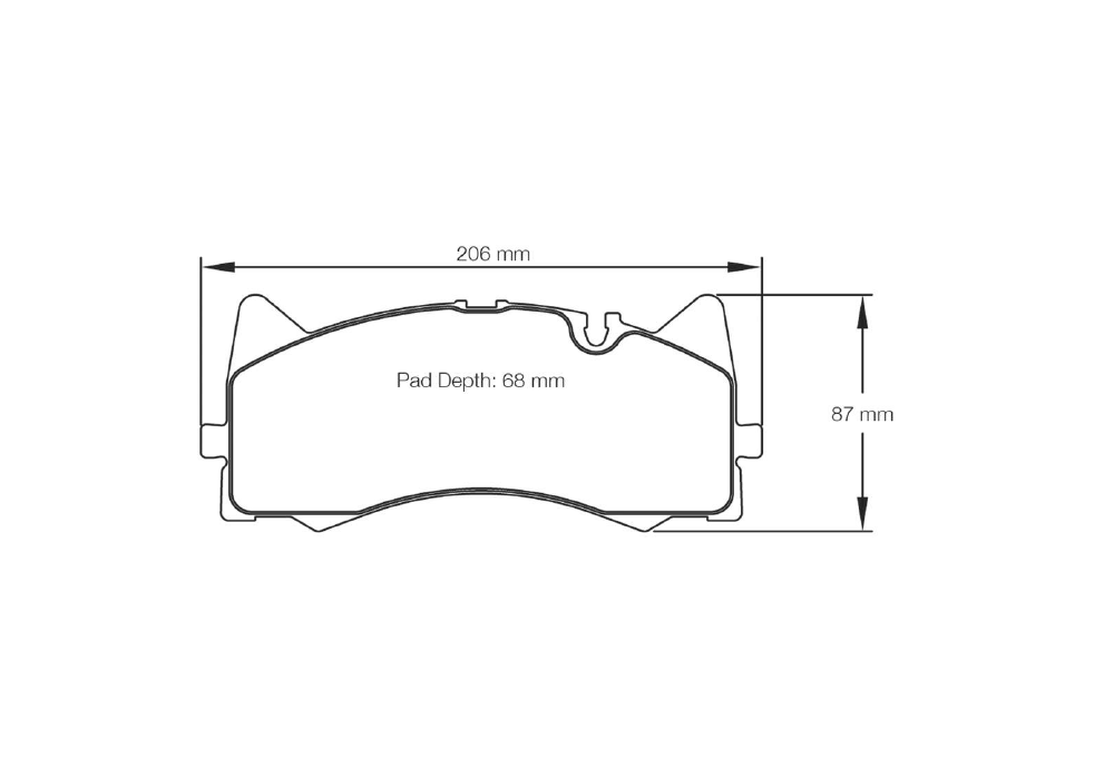 Pagid Racing Brake Pads – Shape 8257 (RSL 29) - pad shape drawing
