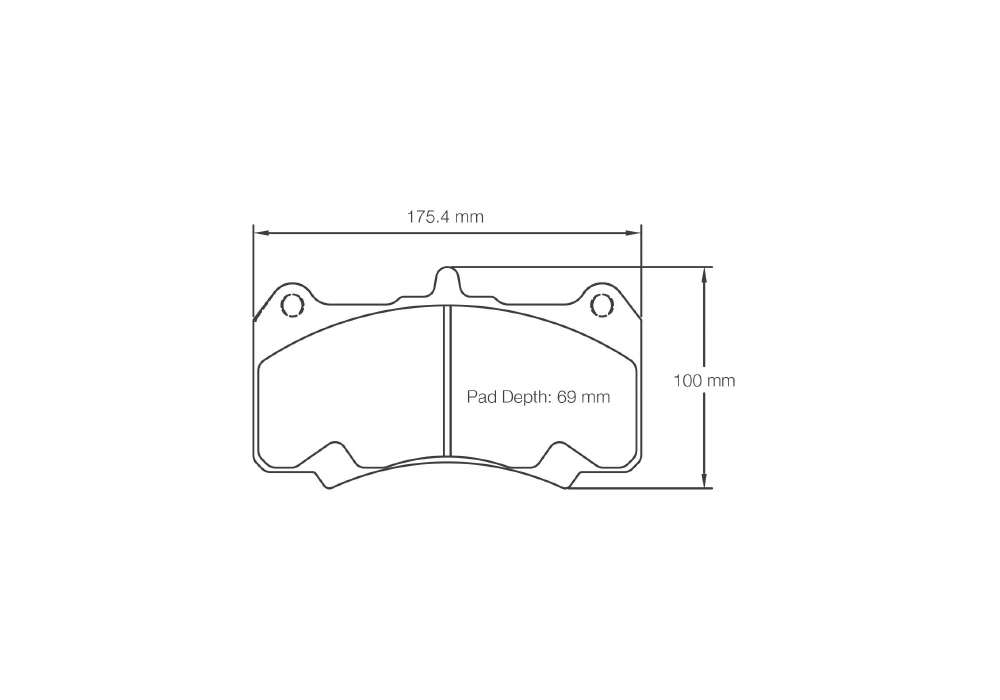 Pagid Racing Brake Pads – Shape 8258 (RSL 1) - pad shape drawing