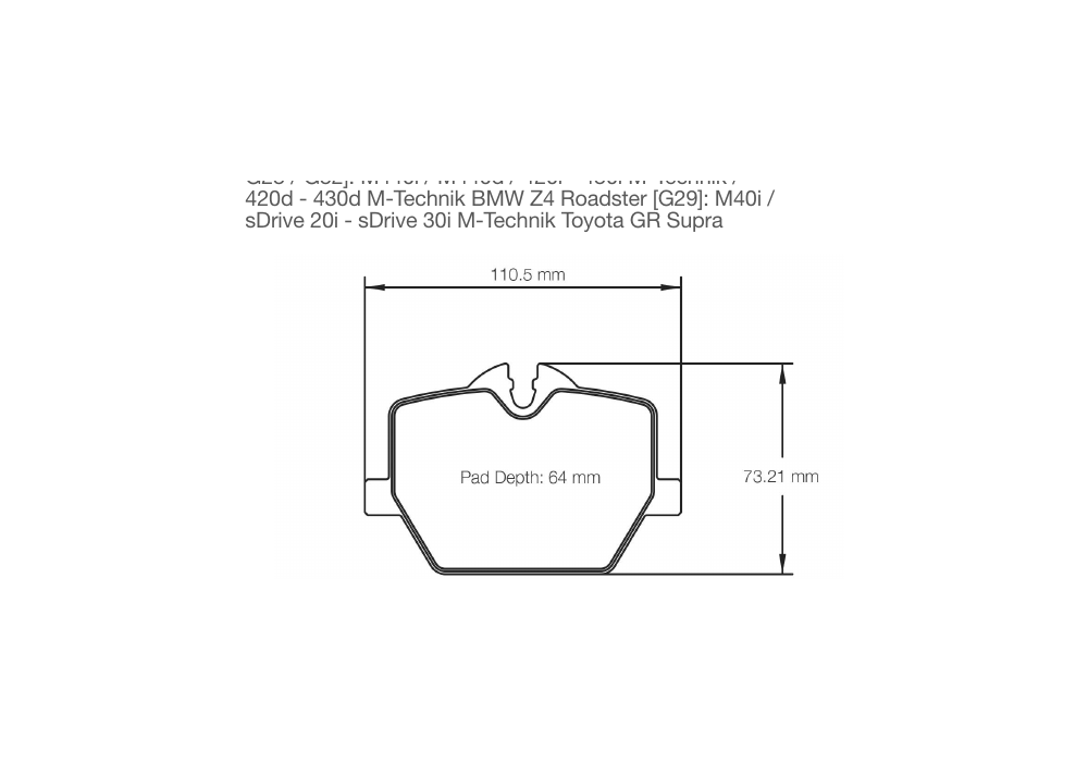 Pagid Racing Brake Pads – Shape 8276 (RSL 29) - pad shape drawing