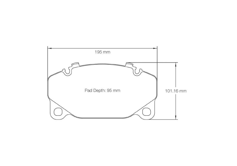 Pagid Racing Brake Pads – Shape 8286 (RSC 1) - pad shape drawing