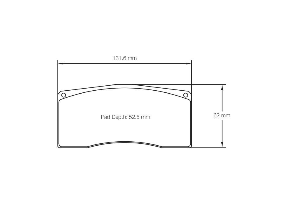 Pagid Racing Brake Pads – Shape 8287 (RSL 19, RST D1) - pad shape drawing