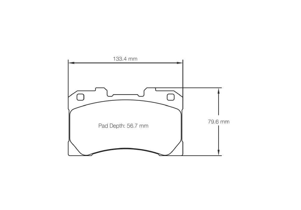 Pagid Racing Brake Pads – Shape 8299 (RSL 29, RST 3, RST 5E) - pad shape drawing