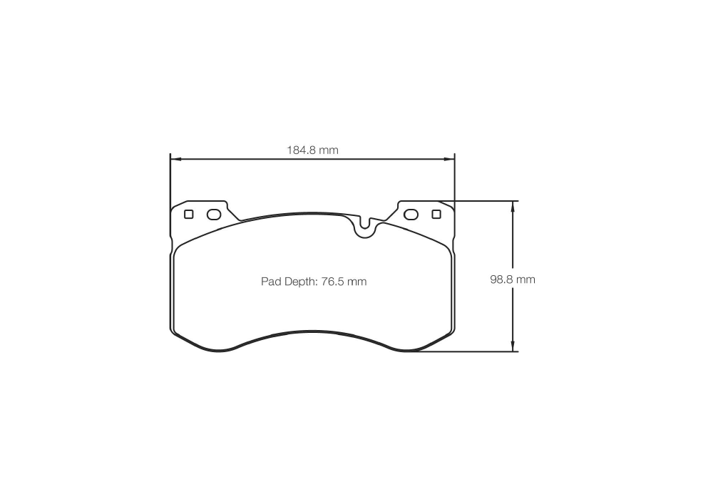 Pagid Racing Brake Pads – Shape 8302 (RSL 29, RSL 1) - pad shape drawing